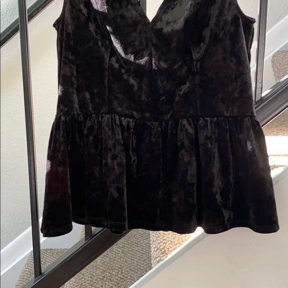 Black Velvet Babydoll Top - Picture 3 of 3